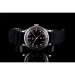 GENTLEMENS SMITH BRITISH MILITARY ISSUED WRISTWATCH, circular black tritium dial with white Arabic