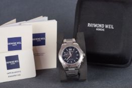 ***TO BE SOLD WITHOUT RESERVE*** GENTLEMENS RAYMOND WEIL QUARTZ WRISTWATCH W/ BOX & GUARANTEE,