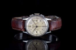 GENTLEMENS BREITLING PREMIER CHRONOGRAPH REF. 789, circular twin register patina dial with dot