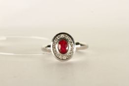 ***TO BE SOLD WITHOUT RESERVE - EX SHOP STOCK*** Ruby and Diamond Ring, stamped 18ct white gold,