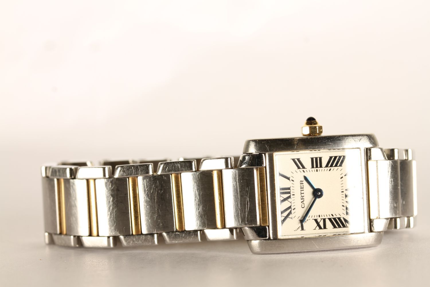 LADIES CARTIER TANK FRANCAISE WRISTWATCH 532618CD, square white dial with roman numerals, 20mm - Image 2 of 3