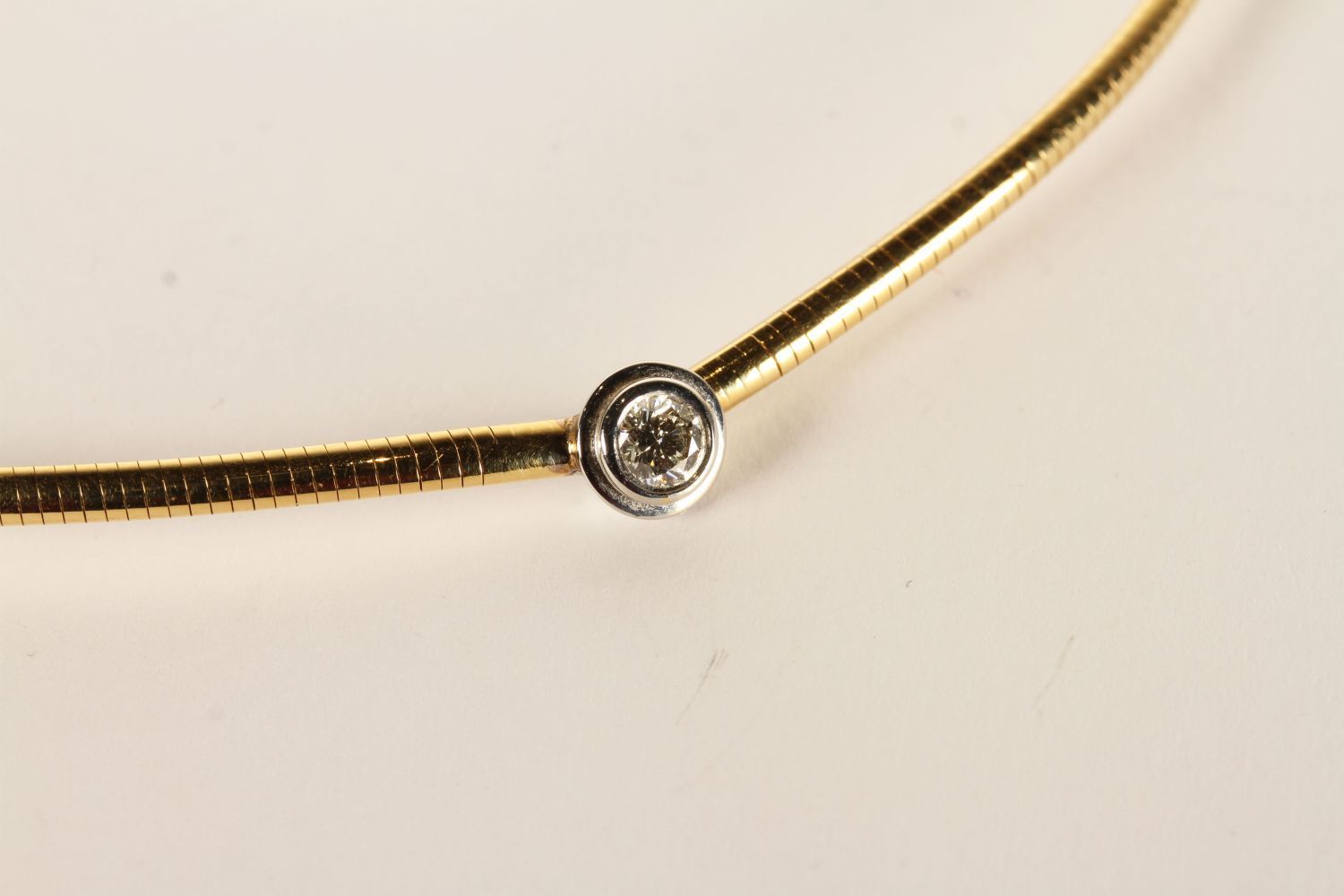 Diamond Necklace, set with a single round brillian