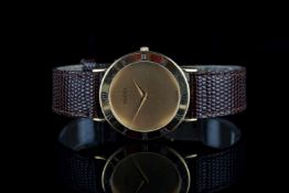 GENTLEMENS GUCCI WRISTWATCH REF. 3000.2.M, circular gold dial with gold hands, roman numeral bezel