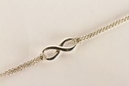 Tiffany & Co Infinity Bracelet, stamped sterling silver, approximate length 14.5cm, comes with a