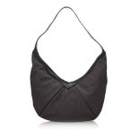 YSL Canvas Hobo Bag, this hobo bag features a printed canvas body with a leather trim, a flat