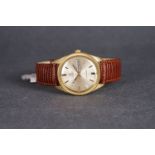 GENTLEMENS OMEGA SEAMASTER 18CT GOLD AUTOMATIC DAY DATE WRISTWATCH REF. 166032, circular brushed