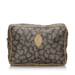 YSL Printed Clutch Bag, this clutch bag features a PVC body with leather trim, back exterior zip