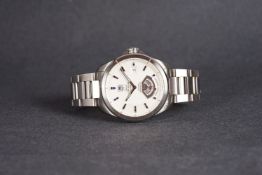 GENTLEMENS TAG HEUER GRAND CARRERA CALIBRE 9 AUTOMATIC WRISTWATCH, circular silver dial with applied