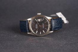 GENTLEMENS ROLEX OYSTER PERPETUAL DATEJUST WRISTWATCH REF. 1601 CIRCA 1971, circular black dial with