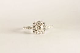 Neil Lane Diamond Cluster Ring, centre set with a round brilliant cut diamond, 4 claw set, diamond