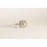 Neil Lane Diamond Cluster Ring, centre set with a round brilliant cut diamond, 4 claw set, diamond