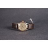 GENTLEMENS OMEGA STEEL & GOLD WRISTWATCH REF. 2300, circular silver dial with arabic numerals and