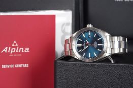 NEW OLD STOCK ALPINA AUTOMATIC AL525X5AQ6, circular blue dial, luminous hour markers, stainless