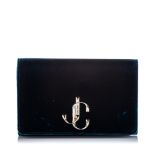 Jimmy Choo Velvet Varenne Chain Crossbody, the Varenne features a velvet body, a back exterior