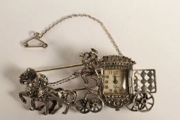 ***TO BE SOLD WITHOUT RESERVE - EX SHOP STOCK*** PILOT WATCH HEAD SET IN BROOCH, horse and