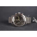 GENTLEMENS BREITLING AVI CO PILOT CHRONOGRAPH WRISTWATCH REF. 765 CIRCA 1950s, circular patina black