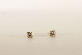 Pair of Diamond Stud Earrings, each set with a single round brilliant cut diamonds, 4 claw set,