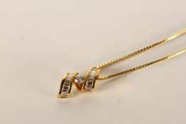 Diamond Twist Necklace, set with a single round br