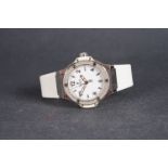 LADIES HUBLOT DIAMOND SET WRISTWATCH REF. 361, circular white dial with silver arabic numeral hour