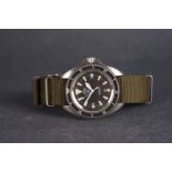 GENTLEMENS CWC SP BRITISH MILITARY ISSUED WRISTWATCH, circular black tritium dial with lume hour