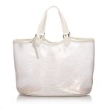 Louis Vuitton Epi Plage Lagoon, the Plage Lagoon tote bag features a PVC body with leather trim,