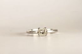 Princess Cut Diamond Solitaire Ring, set with a single princess cut diamond, 4 claw set, finger size