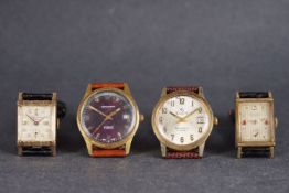 ***TO BE SOLD WITHOUT RESERVE*** GROUP OF 4 WRISTWATCHES INCL WALTHAM ELGIN MONARCH BULOVA,