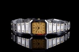 LADIES LONGINES XL 24 WRISTWATCH, rectangular gold dial with gold hour markers and hands, gold bezel
