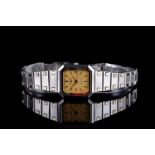 LADIES LONGINES XL 24 WRISTWATCH, rectangular gold dial with gold hour markers and hands, gold bezel