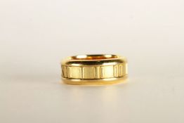 Tiffany & Co Ring, stamped 18ct yellow gold, 6.8mm wide, finger size K1/2.