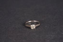1.00ct Diamond Solitaire Ring, single brilliant cut diamond, weighing 1.00ct, four claw set in