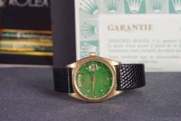 GENTLEMENS ROLEX OYSTER PERPETUAL DAY DATE 18CT GOLD 'STELLA DIAL' WRISTWATCH REF. 18038 CIRCA