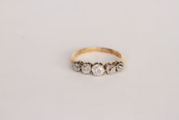 Early 20th C Old Cut Diamond Five Stone Ring, five graduated old cut diamonds, approximately 0.9/0.