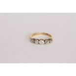 Early 20th C Old Cut Diamond Five Stone Ring, five graduated old cut diamonds, approximately 0.9/0.