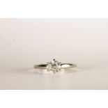 Diamond Solitaire Ring, set with a round brilliant cut diamond approximately 0.75ct, 6 claw set,