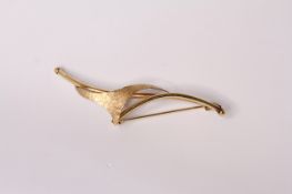 9ct abstract brooch, 2.4g