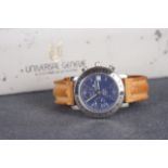 GENTLEMENS UNIVERSAL GENEVE COMPAX AUTOMATIC CHRONOGRAPH WRISTWATCH REF. 898.400 W/ BOX, circular