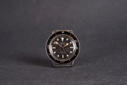 GENTLEMENS GRUEN PRECISION AUTOWIND OCEAN CHIEF DIVERS WRISTWATCH CIRCA 1950s, circular patina black