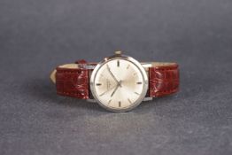 GENTLEMENS LONGINES WRISTWATCH REF. 7854, circular silver dial with silver hour markers and hands,