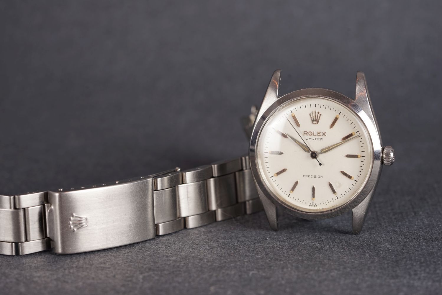 GENTLEMENS ROLEX OYSTER PRECISION OVERSIZE WRISTWATCH W/ ROLEX 7836 BRACELET REF. 6424, circular