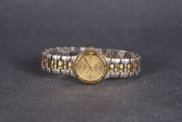 LADIES LONGINES FLAGSHIP WRISTWATCH, circular gold dial with applied gold hour markers and hands,