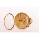 Georgian 18ct Verge Pocket Watch circa 1779, fine detailed dial in tri colour gold, Engine turned