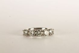 5 Stone Diamond Ring, set with 5 round brilliant cut diamonds totalling approximately 2.09ct, claw