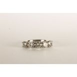 5 Stone Diamond Ring, set with 5 round brilliant cut diamonds totalling approximately 2.09ct, claw