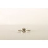 Diamond Solitaire Ring, set with a single round brilliant cut diamond, 6 claw set, stamped 18ct