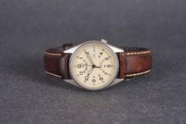 GENTLEMENS SEIKO AUTOMATIC DAY DATE WRISTWATCH REF. 7S26 0D00, circular cream dial with arabic