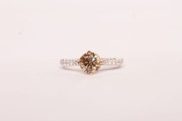 Fancy Brown Diamond Ring, set with a fancy brown diamond
