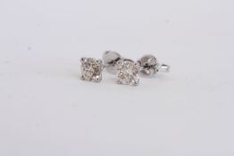 Pair of Diamond Solitaire Stud Earrings