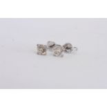 Pair of Diamond Solitaire Stud Earrings