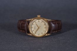 GENTLEMENS ROLEX EATON 1/4 CENTURY 14CT GOLD WRISTWATCH REF. 5590 / 1011, circular patina 'Eaton'